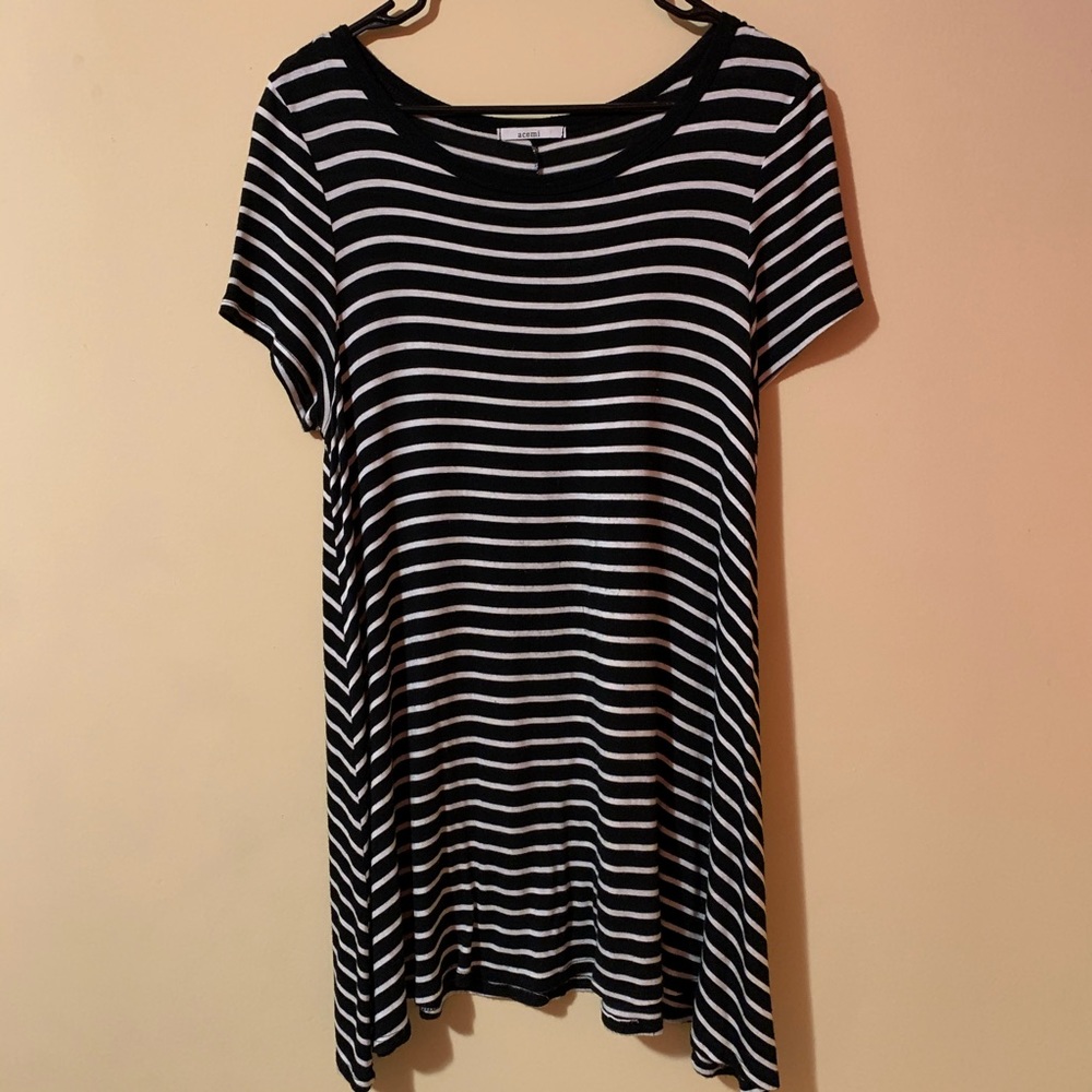 Black & White Striped T-Shirt Dress